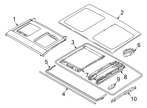 2016 BMW i3 Sunroof Glass Cover Diagram for 54107361007