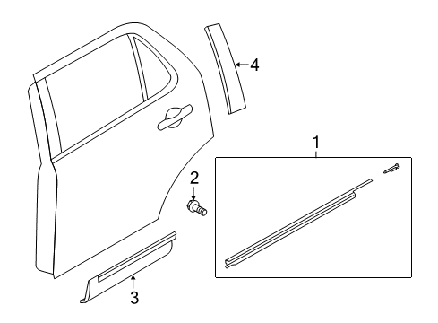 2018 Ford Police Interceptor Utility Exterior Trim - Rear Door Lower Molding Diagram for FB5Z-78101A05-EA