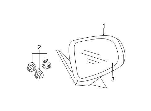 2000 Chevrolet Monte Carlo Outside Mirrors Mirror Glass Diagram for 88894541