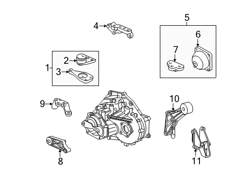 2003 Saturn LW200 Engine & Trans Mounting Dampener, Engine Front Mount Bracket Diagram for 24404084