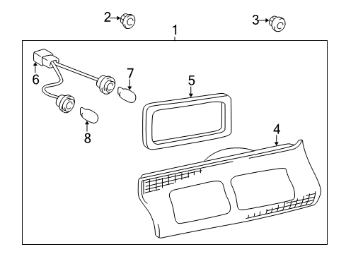 1998 Toyota Camry Combination Lamps Lens & Housing Diagram for 81671-AA010