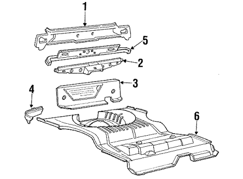 1988 Ford Escort Rear Body Panel, Rear Floor & Rails Outer Finish Panel Diagram for E8FZ58423A42A