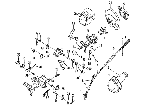 1991 Toyota Celica Steering Column, Steering Wheel & Trim, Steering Gear & Linkage, Ignition Lock Tilt Pawl Cam Diagram for 45826-22050