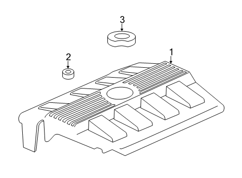 2003 Cadillac Seville Engine Appearance Cover Shield Asm-Upper Intake Manifold Sight Diagram for 12574592