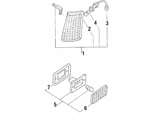 1985 Nissan Stanza Side Marker & Signal Lamps Lens Clear Lamp Diagram for 26131-D3300