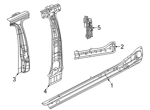 2019 Jeep Compass Center Pillar & Rocker REINFMNT-B-Pillar Diagram for 68243978AB