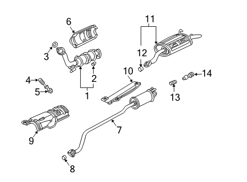 2005 Honda Civic Exhaust Components Plate B, Floor Heat Baffle Diagram for 74605-S5B-000