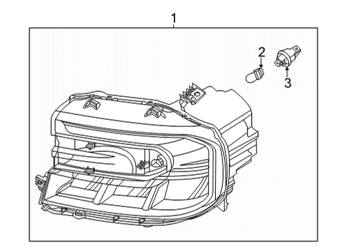 2022 Ford Maverick Headlamp Components Headlamp Assembly Retainer Diagram for -W721950-S300