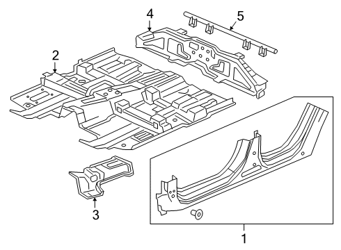 2021 Acura RDX Floor & Rocker Insert, Tunnel (Lower) Diagram for 74271-TJB-A00