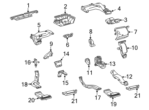 2012 Lexus HS250h Ducts Duct, Console Box, NO.2 Diagram for 58862-75020