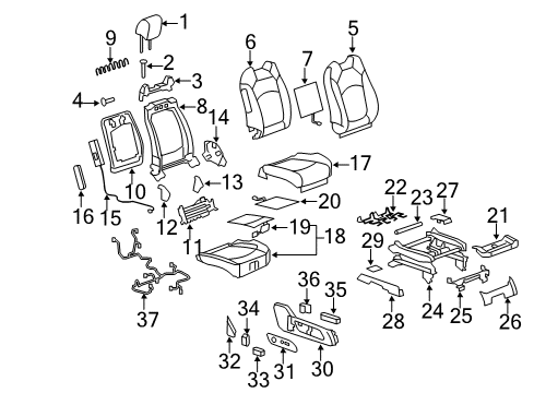 2013 Buick Enclave Passenger Seat Components Seat Cushion Heater Diagram for 23448452