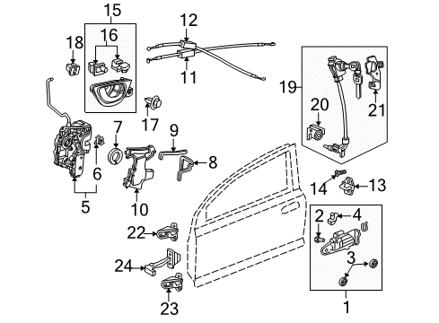 2012 Honda Fit Front Door Switch Assembly, Power Window Master Diagram for 35750-TK6-A01