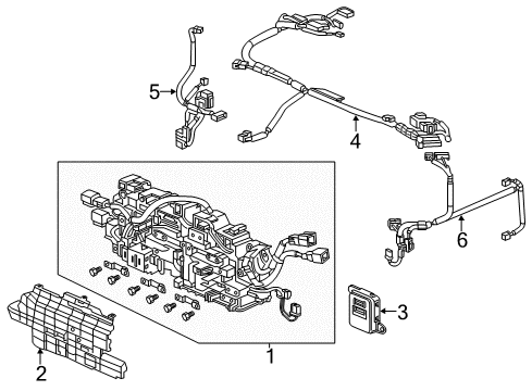 2014 Honda Accord Electrical Components Cover, Junction Board Diagram for 1E120-5K0-003