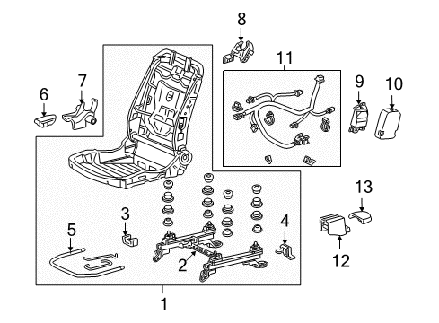 2011 Honda Accord Tracks & Components Cover, FR. Seat Foot *NH167L* (RR) (GRAPHITE BLACK) Diagram for 81106-TA0-A01ZA