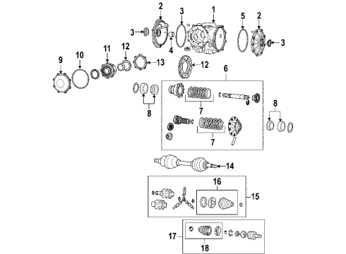 2008 Chevrolet Corvette Rear Axle, Axle Shafts & Joints, Differential, Drive Axles, Propeller Shaft Differential Carrier Assembly (2.56 Ratio) Diagram for 24235243