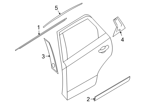 2011 Hyundai Veracruz Exterior Trim - Rear Door Garnish-Rear Door Side, RH Diagram for 87734-3J000