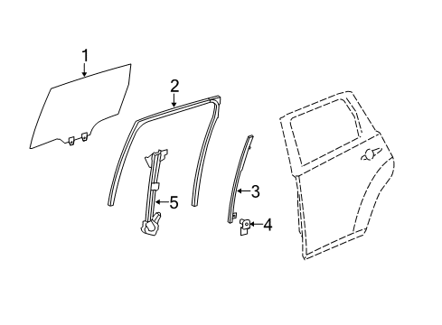 2008 Acura MDX Rear Door Sash, Right Rear Door (Lower) Diagram for 72731-STX-A01