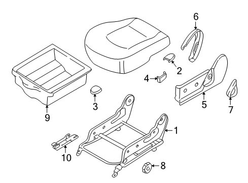 2002 Hyundai Santa Fe Tracks & Components Cover-RECLINER Front Seat Outer LH Diagram for 88059-26000-FB