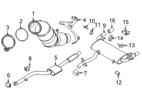 2020 BMW X3 Exhaust Components RP-CATALYTIC CONVERTER Diagram for 18309452323