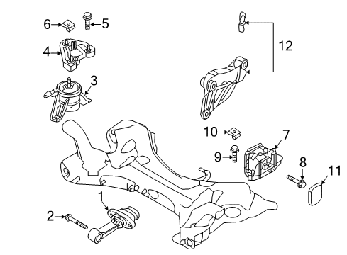 2016 Hyundai Sonata Engine & Trans Mounting Engine Support Bracket Assembly Diagram for 21670-2GGB0