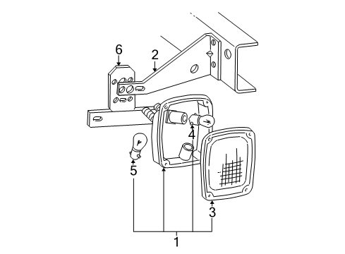 2001 Ford F-250 Super Duty Bulbs Tail Lamp Assembly Diagram for 5C3Z-13405-AA