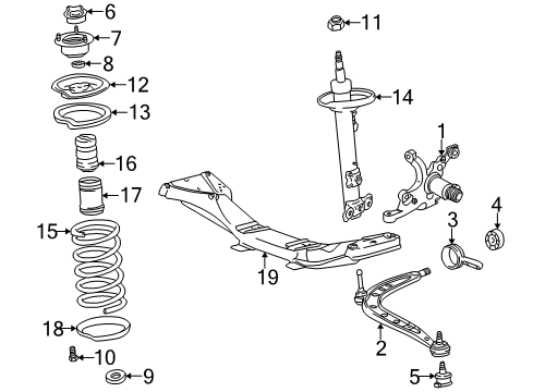 1997 BMW Z3 Front Suspension Components, Lower Control Arm, Stabilizer Bar Front Coil Spring Diagram for 31331092654