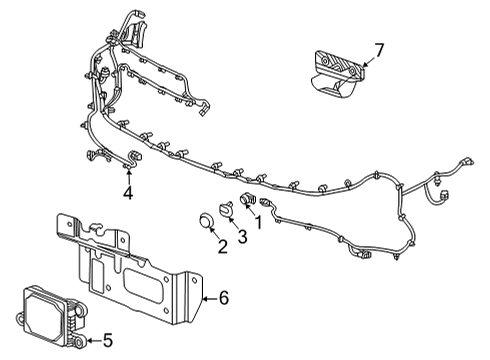 2021 GMC Yukon XL Electrical Components - Front Bumper HARNESS ASM-FRT OBJECT ALARM SEN WRG Diagram for 84813509