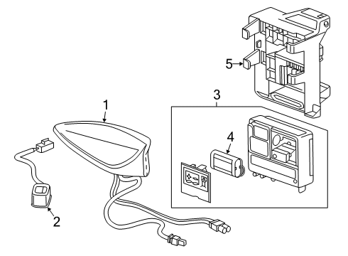 2021 Cadillac XT4 Communication System Components Module Diagram for 84822379