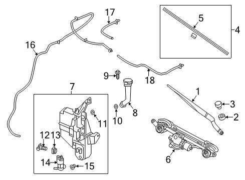 2013 Nissan Altima Wiper & Washer Components GROM-Wash Tube Diagram for 28982-3JA0B