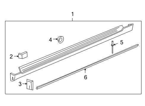 2009 Chevrolet Malibu Exterior Trim - Pillars, Rocker & Floor Tape, Rocker Panel Molding Protective Diagram for 25902604