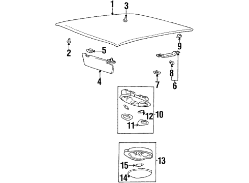 1997 Hyundai Elantra Interior Trim - Roof Map Lamp Assembly Diagram for 92800-29200-FY