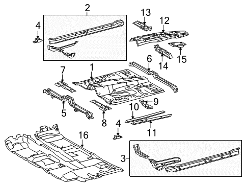 2020 Toyota 4Runner Floor Member Sub-Assembly, Floor Diagram for 57401-60903
