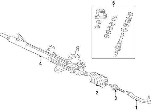 2012 Honda Odyssey P/S Pump & Hoses, Steering Gear & Linkage Seal Kit A, Power Steering (Rotary Valve) Diagram for 06531-TK8-A01