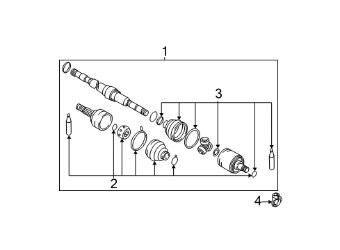 2002 Nissan Sentra Drive Axles - Front Shaft Assembly-Front Drive R Diagram for 39100-8U060