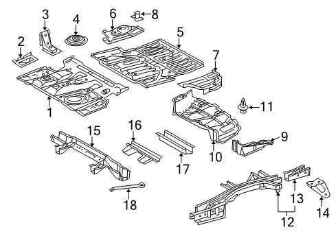 2013 Lexus RX350 Rear Body - Floor & Rails Pan, Rear Floor L/WELD Diagram for 58311-0E905