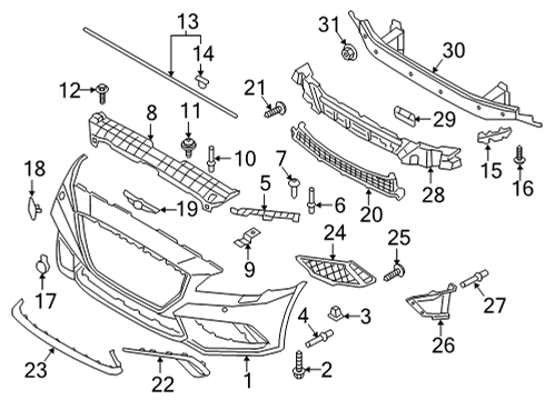 2020 Genesis G80 Bumper & Components - Front Nut(Windshield Washer) Diagram for 1327005007K