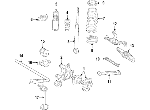 2008 Hyundai Sonata Rear Suspension Components, Lower Control Arm, Upper Control Arm, Stabilizer Bar Bracket Assembly-Rear, LH Diagram for 55330-3K610