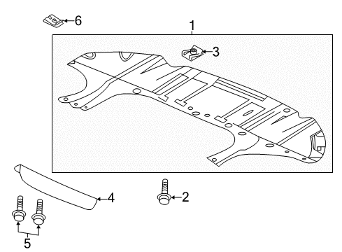 2020 GMC Terrain Front Bumper & Grille - Splash Shields Underbody Shield Diagram for 23405565