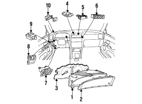 1996 Lexus GS300 Instruments & Gauges Speedometer Assy Diagram for 83110-3F211