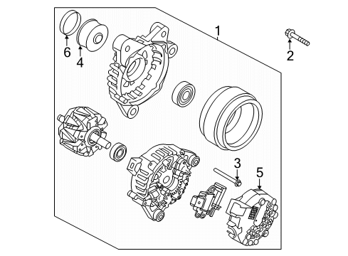 2020 Hyundai Accent Alternator Through Bolt Diagram for 373252M400