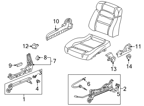 1998 Honda Accord Tracks & Components Cover, R. Reclining *NH284L* (LIGHT QUARTZ GRAY) Diagram for 81238-S84-A00ZB