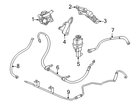 2005 Chrysler Sebring P/S Pump & Hoses Cooler-Power Steering Diagram for 4879289AD