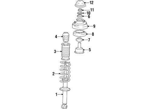 1998 Hyundai Sonata Shocks & Components - Rear Bush-Upper"A" Diagram for 55342-36010