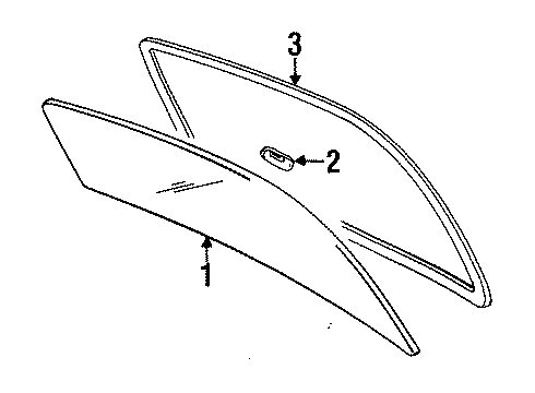 1998 Toyota Tercel Back Glass, Reveal Moldings Back Glass Spacer Diagram for 56116-16060