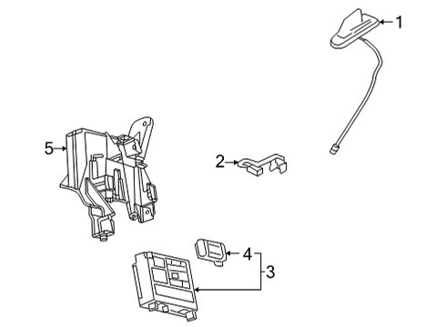 2022 GMC Yukon XL Communication System Components Mount Bracket Diagram for 84692244