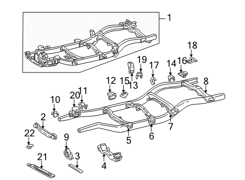2003 Toyota Tacoma Frame & Components Bracket Sub-Assy, Strut Bar, LH Diagram for 57108-35091