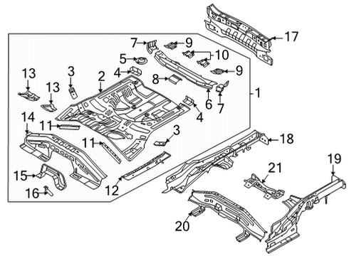 2022 Kia Seltos Rear Body & Floor Bracket Assembly-Spare T Diagram for 65793Q5000