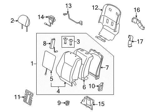 2012 Lexus LS600h Front Seat Components Switch Assy, Power Seat Diagram for 84920-50280-A3