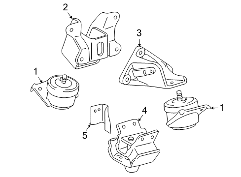 2016 Toyota 4Runner Engine & Trans Mounting Front Bracket Diagram for 12311-31021