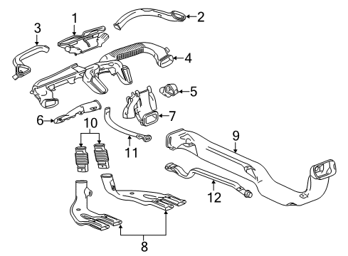 2018 Chevrolet Malibu Ducts Rear Duct Diagram for 23412949